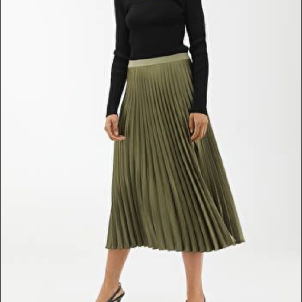 Scotch and soda green midi skirt pleated